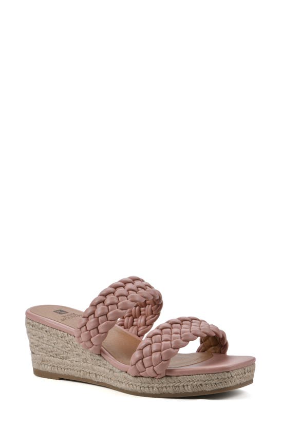 White Mountain Footwear White Mountain Salvadora Espadrille Wedge Sandal In Blush Pink/ Smooth