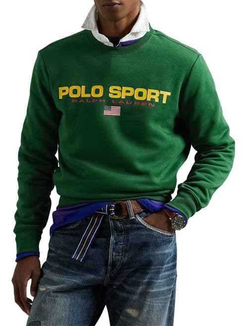 Polo Ralph Lauren Polo Sport Fleece Sweatshirt In New Forest/gold