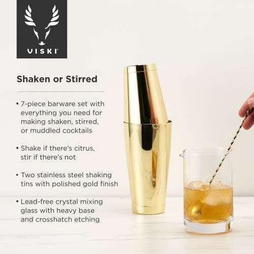 Viski Belmont 7-piece Barware Set In Gold