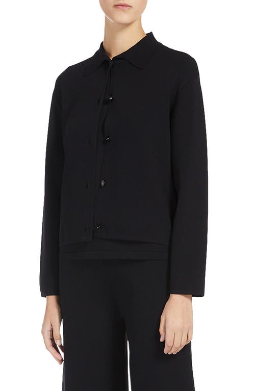 Shop Max Mara Leisure Kiota Collared Cardigan In Black