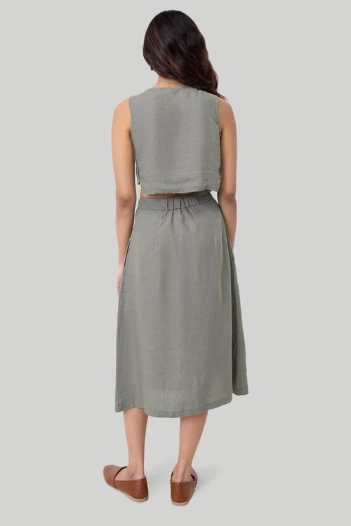 Reistor Boxy Crop Top In Hemp Dark Green