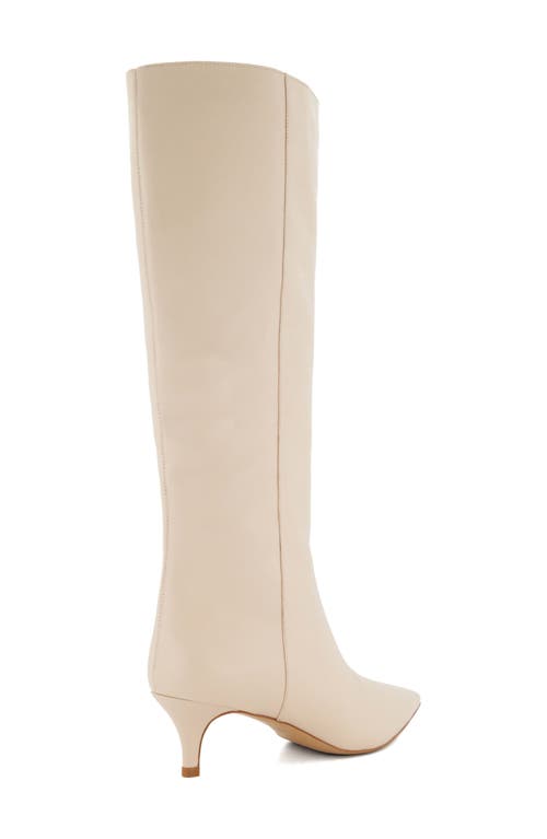 DUNE LONDON DUNE LONDON SMOOTH POINTED TOE KNEE HIGH KITTEN HEEL BOOT 