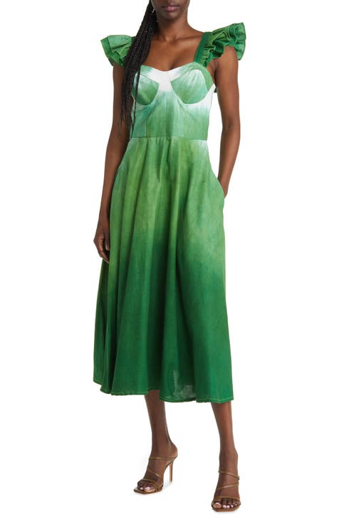 Maxi dress Fenty x Puma Green size XXS International in Cotton