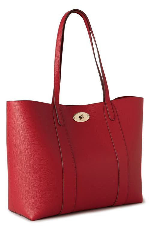 Shop Mulberry Bayswater Leather Tote In Scarlet Red