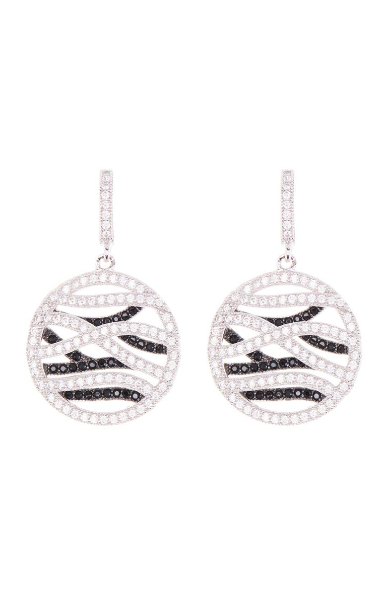 BREUNING Swirl Cubic Zirconia Circular Dangle Earrings, Main, color, SILVER