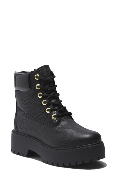 Timberland Stone Street Waterproof Platform Boot Black Full Grain at Nordstrom,