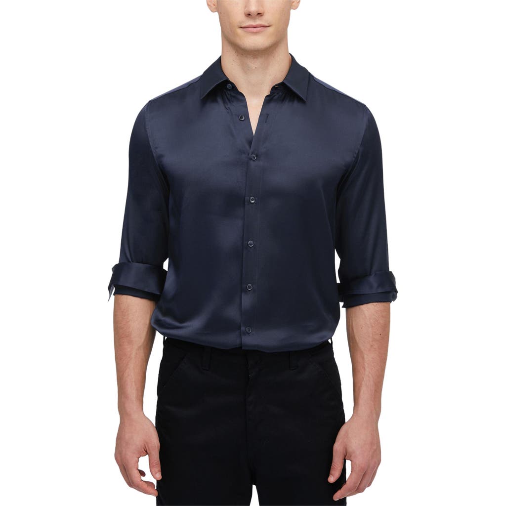 LILYSILK LILYSILK MULBERRY SILK BASIC MENS SHIRT