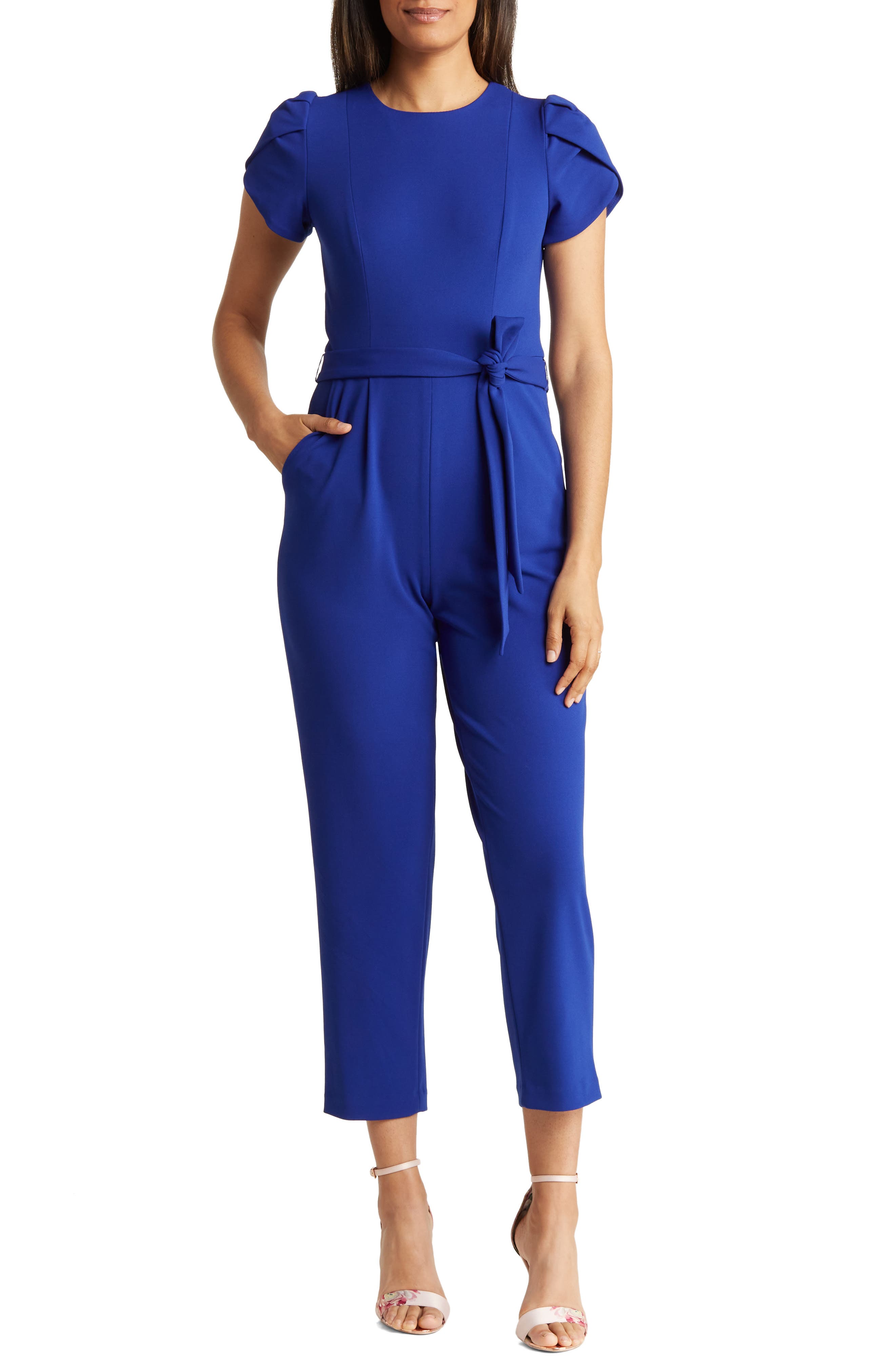 blue jumpsuit