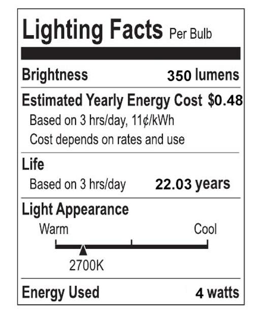 Jonathan Y Vintage Non-dimmable St58-4w Led Edison Bulbs With E26 Base, 80+ Cri, Warm White 2700k, 3 In Amber