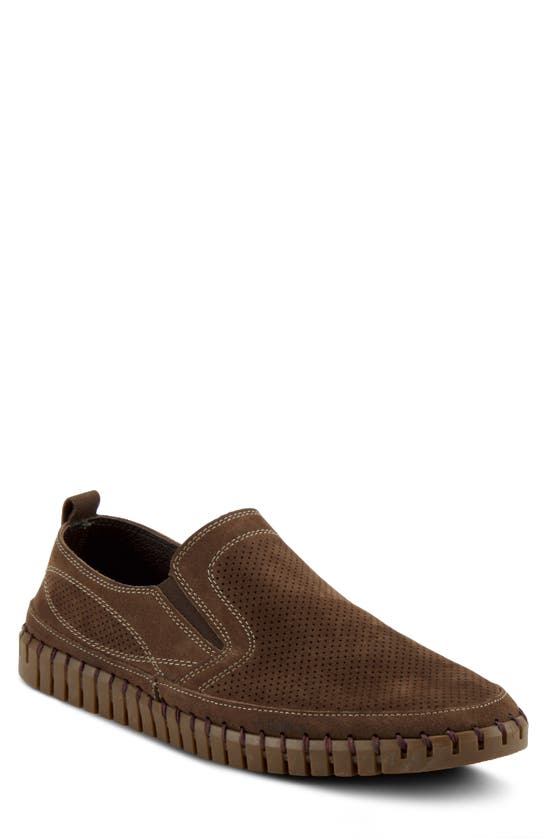 Spring Step Mateo Slip-on Sneaker In Brown Nubuck