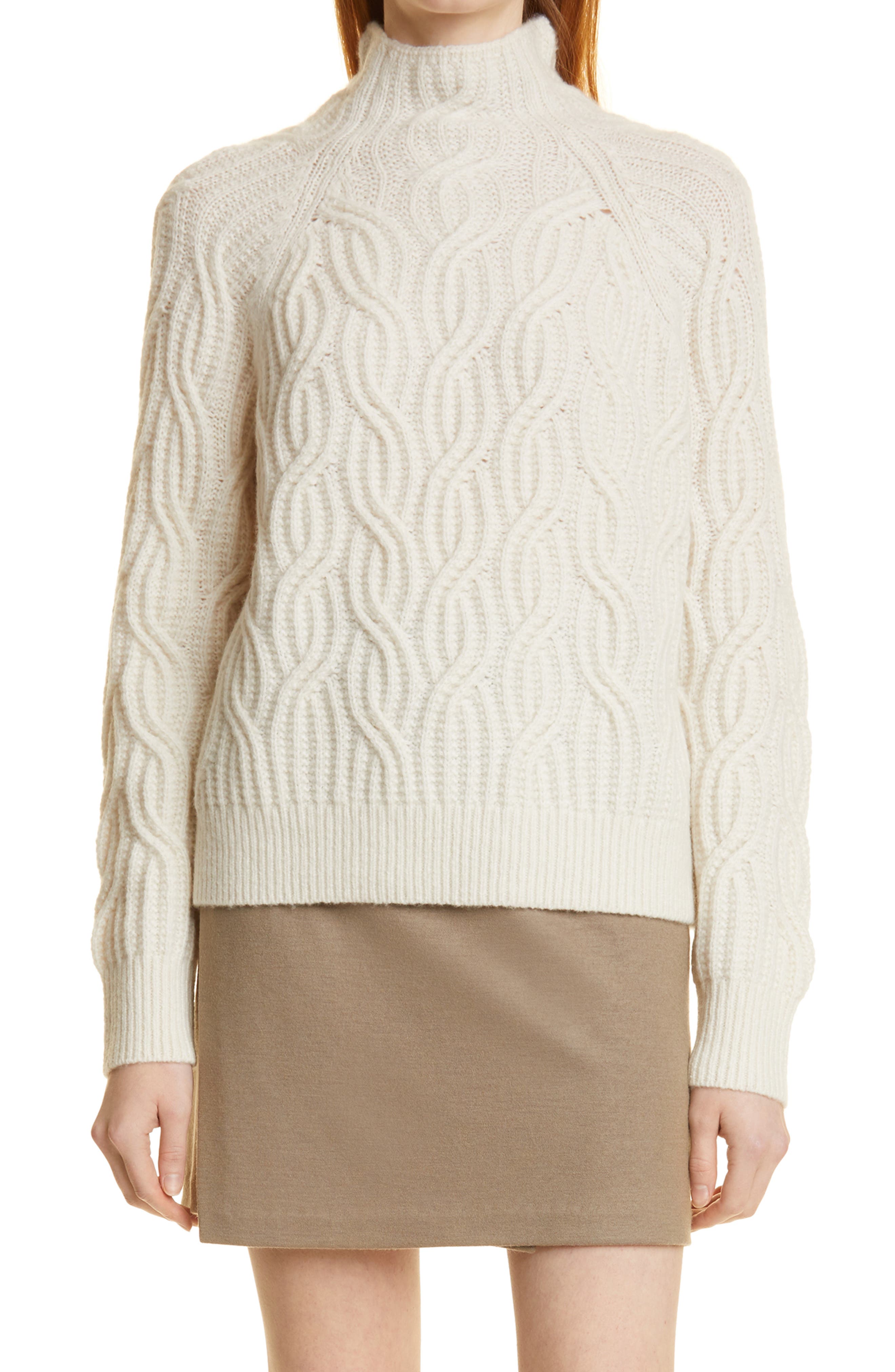 vince cable mock neck merino wool blend sweater