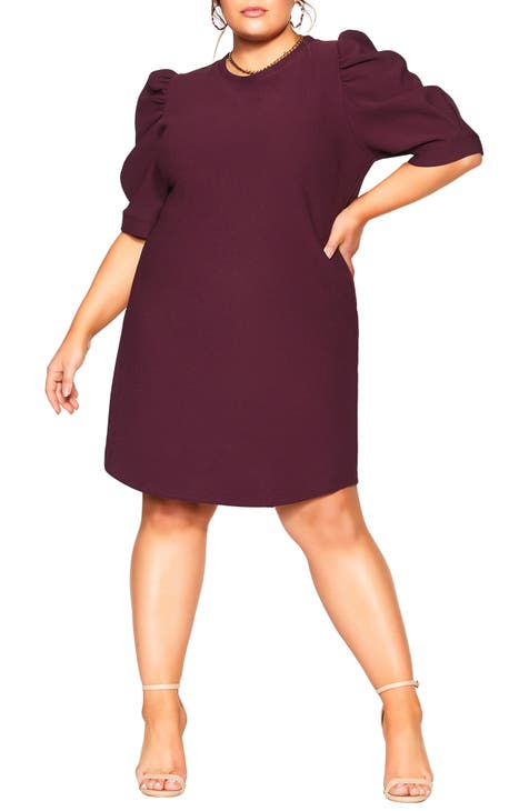 Burgundy Peplum Tunic Top with Angel Sleeves- Plus Size – Lady Laila  Boutique