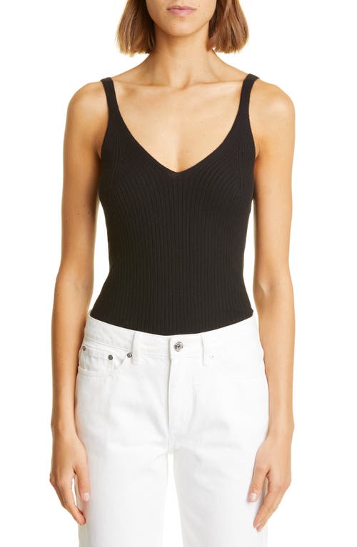Cotton & Cashmere Blend Sweater Tank in Black