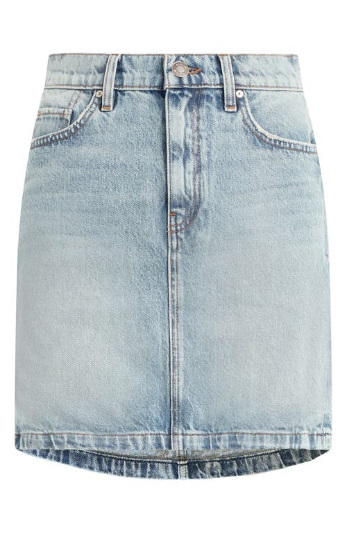 Hudson Curved Hem Denim Miniskirt In Sterling