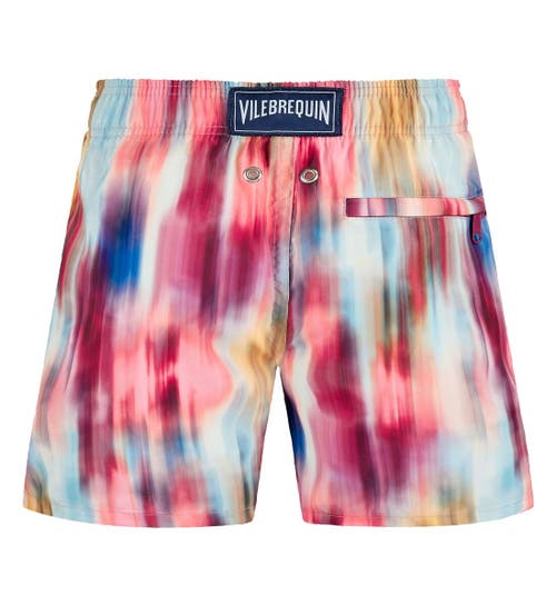 Vilebrequin Kids' Ultra-light And Packable Ikat Flowers Swim Trunks In Multicolor