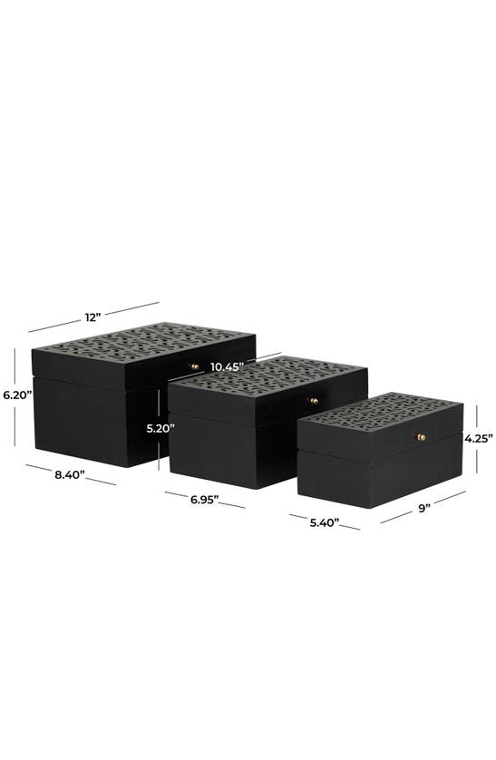 Shop Novogratz Set Of 3 Decorative Boxes In Black