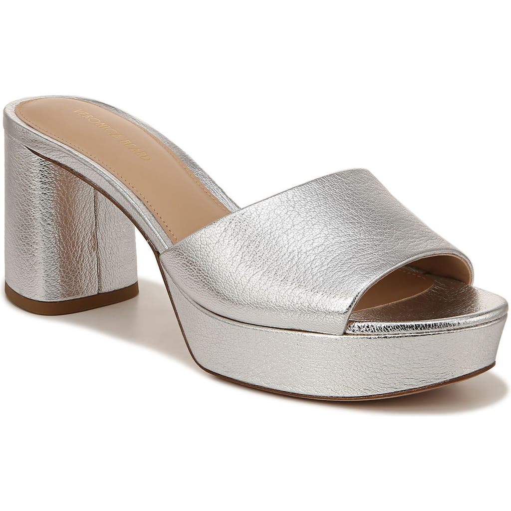 Veronica Beard Dali Platform Slide Sandal In Silver