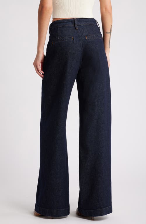 Shop Frame Darted Wide Leg Jeans In Rinse