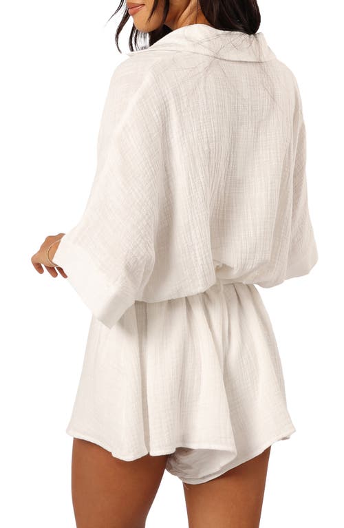 Petal And Pup Petal & Pup Jemmy Tie Waist Cotton Gauze Romper In Yellow