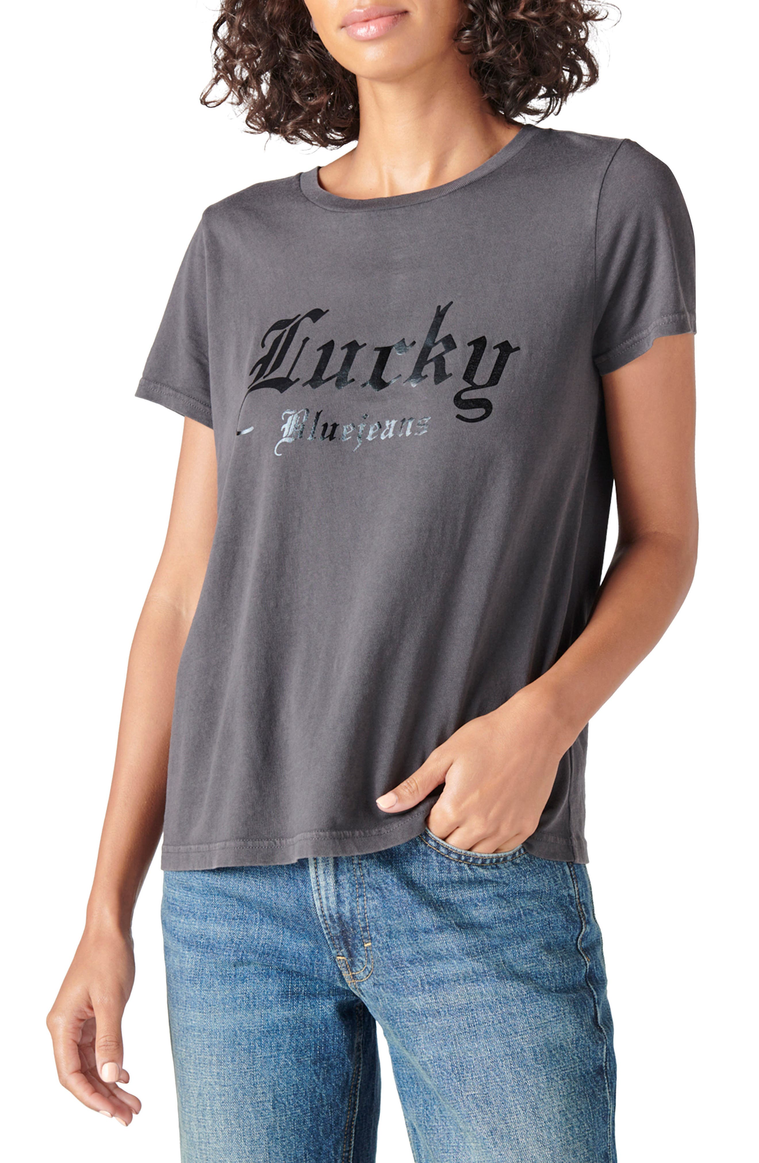 Lucky Brand Branded Foil Graphic Tee 
