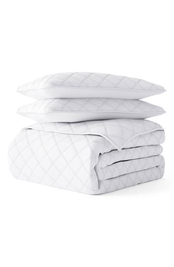 Shop Homespun 3-piece Diamond Stitch Quilt Set In White