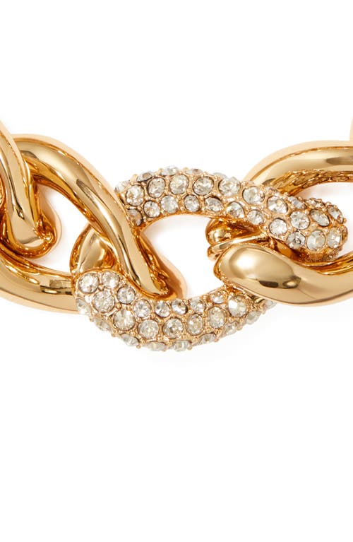 Tory Burch Wishbone Pavé Link Bracelet In Tory Gold/crystal