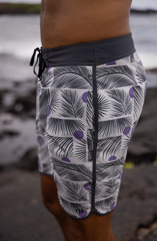 Travismathew Island Hopper Board Shorts In Heather Grey Pinstripe