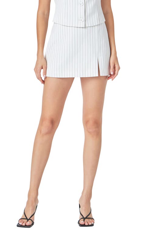 Shop Endless Rose Stripe High Waist Skort In White/black