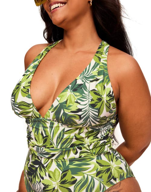 Adore Me Monroe Swimwear One-piece In Tropical Green