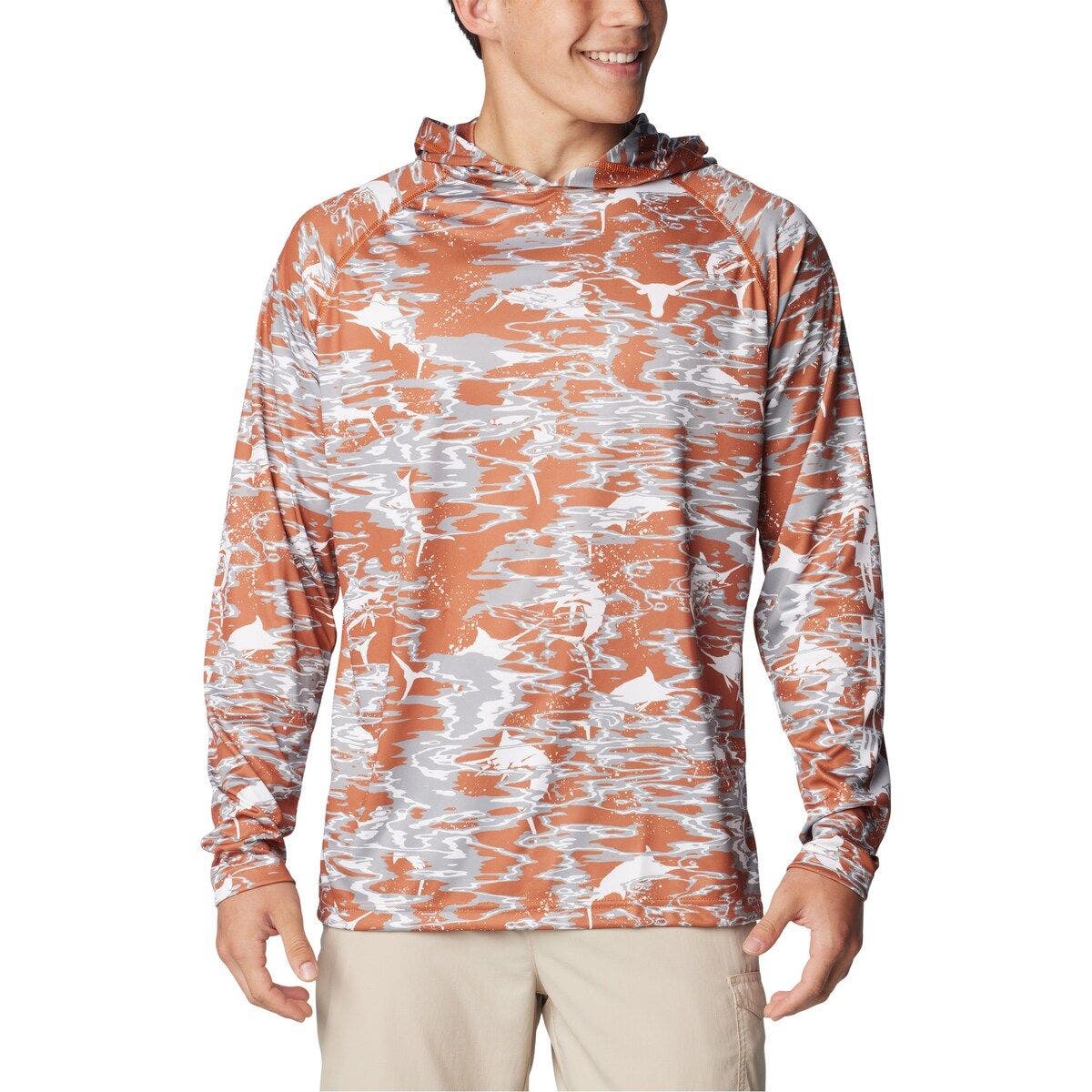 Chemise Columbia PFG Texas Longhorns - Homme XL - Orange - Poches - Très Bon état