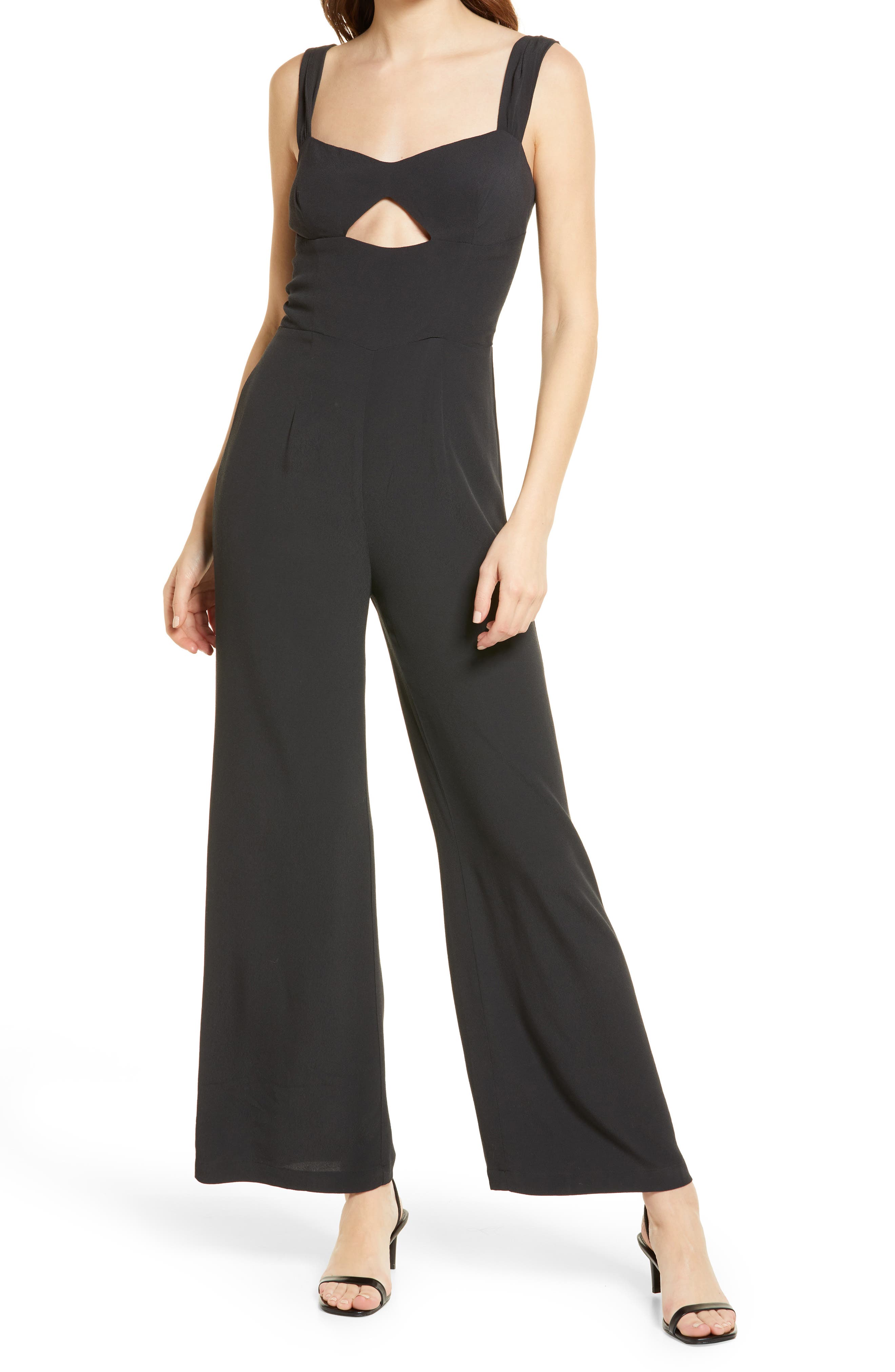 Reformation Poppy Jumpsuit in Black at Nordstrom, Size 2