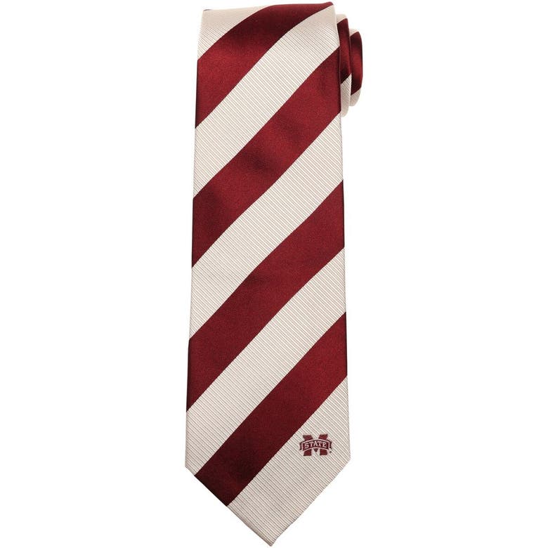 Eagles Wings Mississippi State Bulldogs Regiment Woven Silk Tie In Maroon