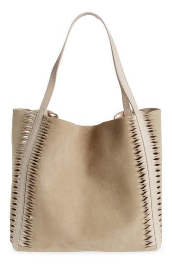 Chloé Beige Louela Suede Tote Bag In Pearl Beige