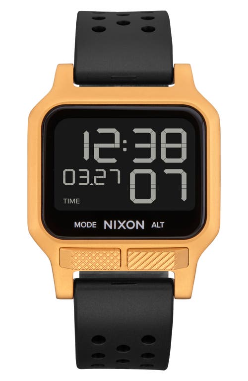 Nixon Heat Digital Rubber Strap Watch In Black