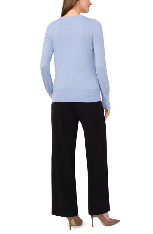 Shop Halogenr Halogen(r) Button Cuff Crewneck Sweater In Clear Blue Sky