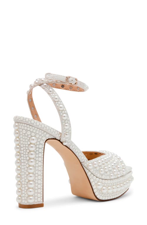 Steve Madden Assured Platform Ankle Strap Sandal In Pearl