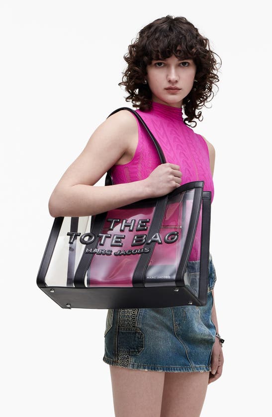 Shop Marc Jacobs The Clear Large Tote Bag In Black