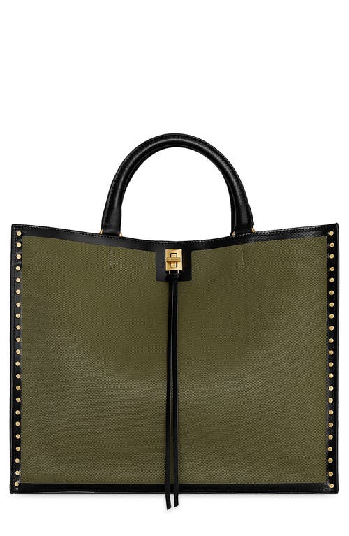 Rebecca Minkoff Darren Canvas & Leather Surplus Tote in Verde at Nordstrom