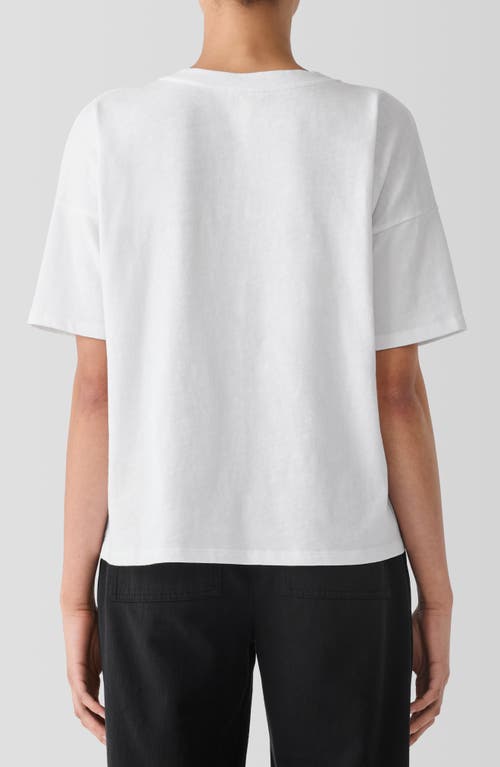 Shop Eileen Fisher Crewneck Organic Cotton T-shirt In White