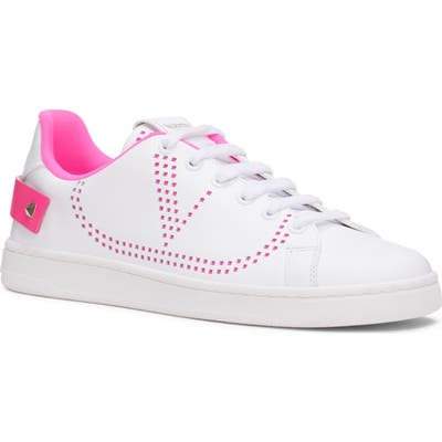 Valentino Garavani Backnet Perforated Sneaker, White