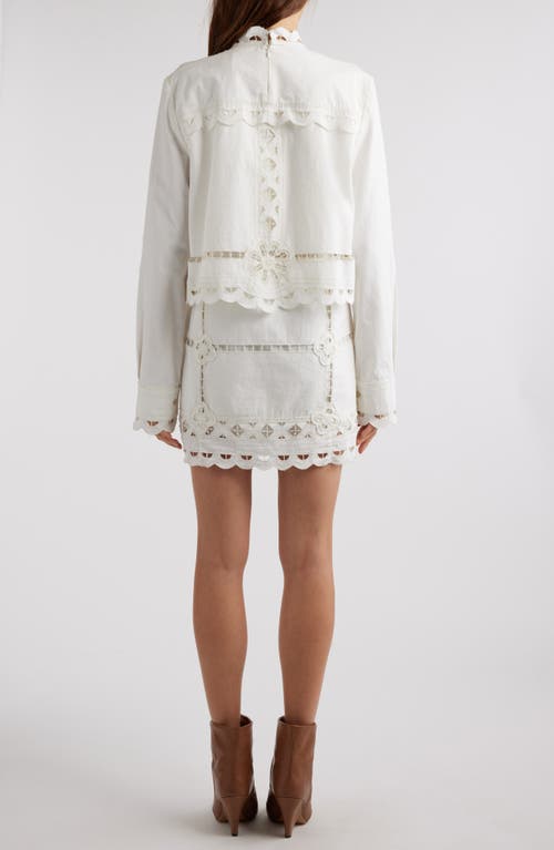 Shop Isabel Marant Praline Eyelet Embroidered Long Sleeve Cotton Dress In White