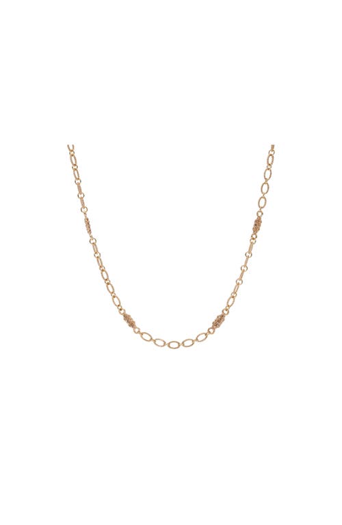 Armenta Diamond Scroll Station Necklace in Rose