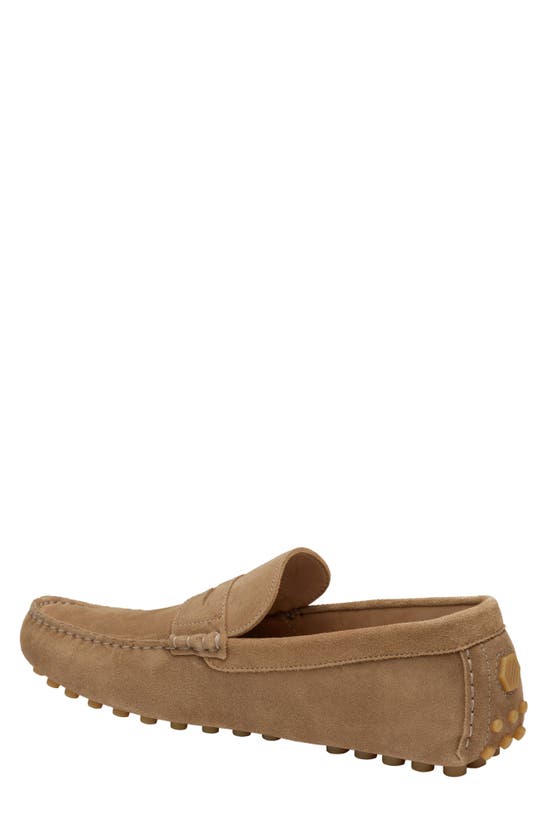 Shop Johnston & Murphy Athens Penny Driving Loafer In Taupe Suede