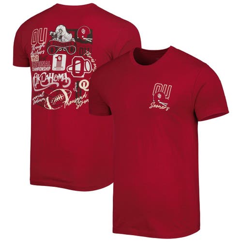 IMAGE ONE Men's Crimson Oklahoma Sooners Vintage Through the Years Two-Hit T-Shirt