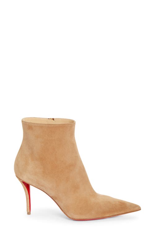 Christian Louboutin Apostropha Pointed Toe Suede Bootie In Lionne