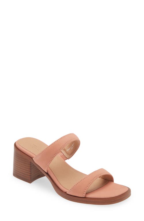 Madewell The Saige Double Strap Slide Sandal in Dried Rose