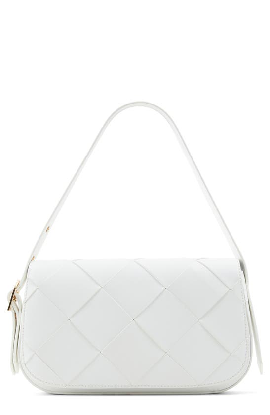 Who What Wear Harper Woven Shoulder Bag In Bone