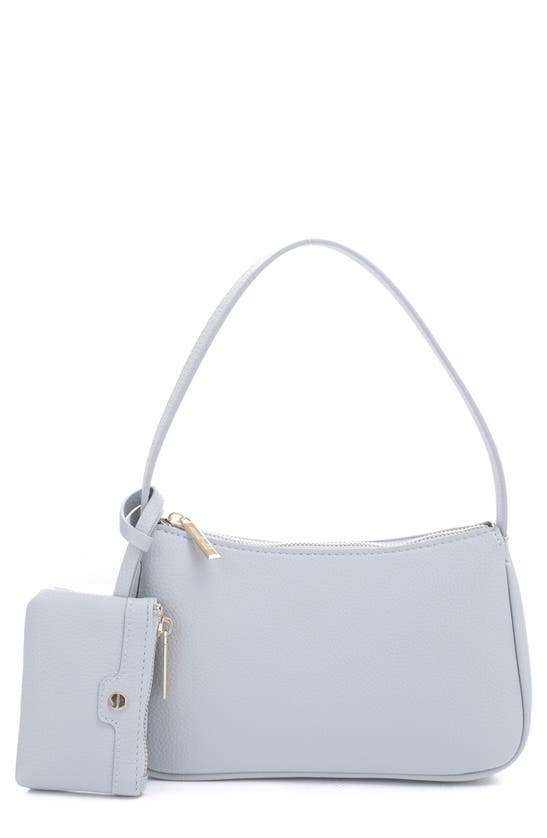 Mali + Lili Mali Recycled Vegan Leather Baguette Shoulder Bag In Sky Blue