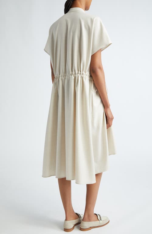 Shop Eleventy Wool Blend Trapeze Dress In Ivory