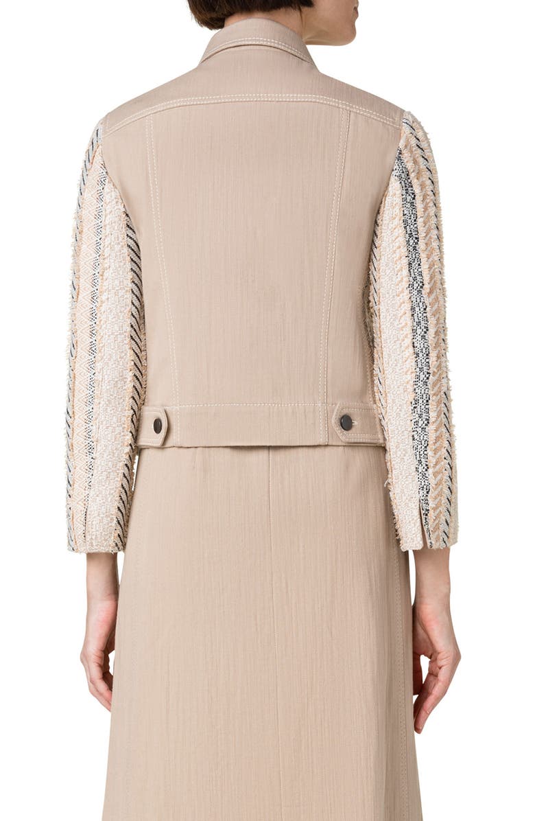 Akris punto Mixed Media Trucker Jacket Nordstrom